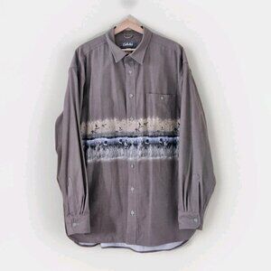 Cabela's Shirt Men XLT Beige LS Buttons Pocket Outdoor Hunting Deer Skin Flannel